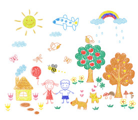 Naklejka premium Colorful Doodle Art. Cute hand drawing illustration.