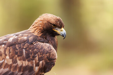 golden eagle (Aquila chrysaetos) portrait with beautiful bokeh