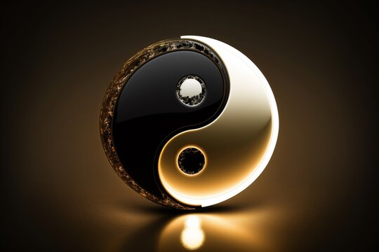 Ein Symbol Zeichen von Ying und Yang steht für Frieden und Ausgleich, ai generativ