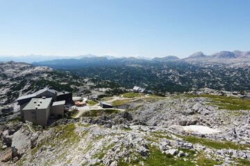 The view from Krippenstein mountain, the Upper cable car station, Hallstatt, Austria