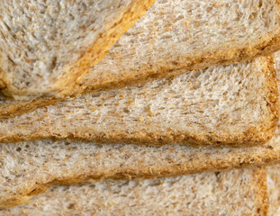 Sliced wheat bread with bran
