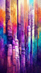 Textured multi Colorful purple abstract color spectrum lines illustration Generative AI Content by Midjourney