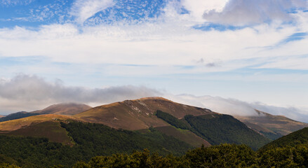 Mountain landscape, along the Way of Saint James. French Pyrenees