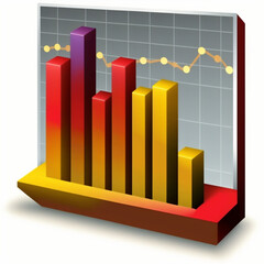 Chart candles statistics Website Business Vector Design Logo Icon created with generative AI technology