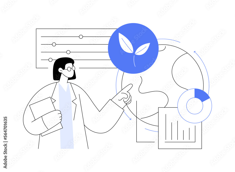 Aufkleber environment data analytics abstract concept vector illustration.
