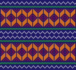fabric pattern for jacquard sweater flat knit and garments fabric fully editable Vector 