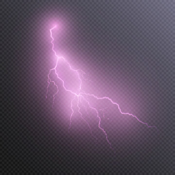 Realistic lightning. Light effect of electric discharge. Lightning for web design and illustrations.	
