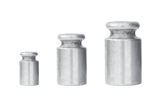 weights for calibrating scales, measuring weights isolated from the background