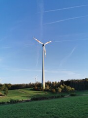 wind turbine on a hill