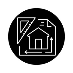 Architectural project house line icon. Building construction