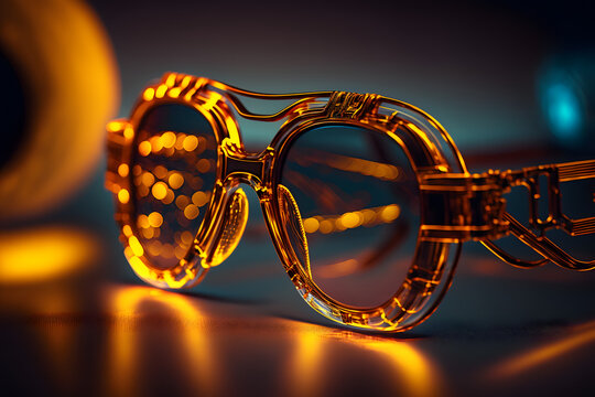 Paire de lunettes en or &raquo; IA g&eacute;n&eacute;rative