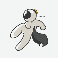 chibi astronaut superhero pose art illustrations