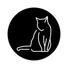 Cat enjoy rest color line icon. Pictogram for web page