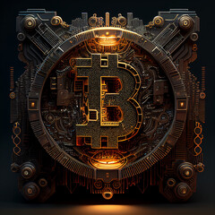 High tech Bitcoin crypto vault engine