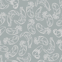 seamless vector pattern of stylized feathers
