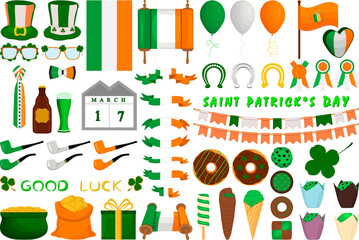 Big set Irish holiday St Patrick day