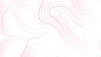 Abstract pink topographic map, vector background with height lines. Topographic map colorful abstract background with contour lines. The concept of conditional geographical pattern and topography map.
