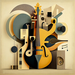 Abstract jazz instruments