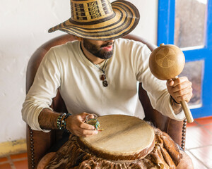 musician playing colombian cumbia