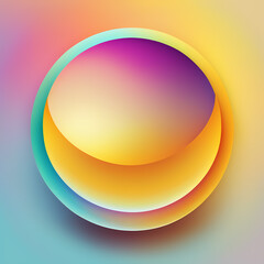 Vibrant Abstract Shapes and circles: A Bright and Solid Multi-Colored object against a Dynamic Ambient Background