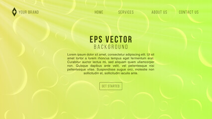Yellow coral reef web background. diving club banner. Vector illustration