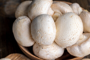 ripe whole mushrooms for cooking