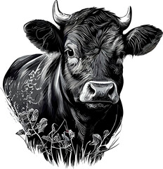 black and white cow