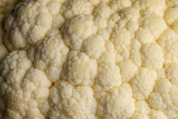 Cauliflower close up during cooking