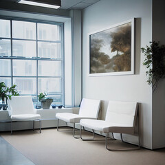 Modern interior design waiting room 2