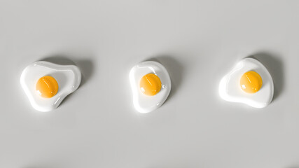 Glossy 3D candy with egg fry motif