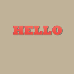 3d Hello text effect desidn