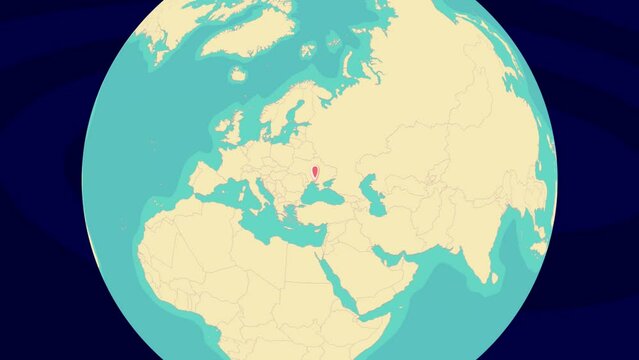 Zooming To Mykolayiv Location On Stylish World Globe