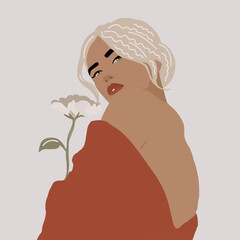 Girl holding flowers in her hand
