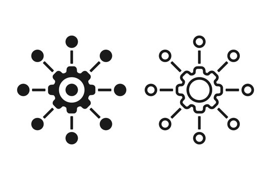 Gear connection management icon. Illustration vector