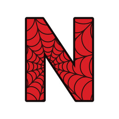 Spider alphabet letter N