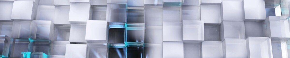 Texture glass cubes background, opaque glass bricks, 3d rendering