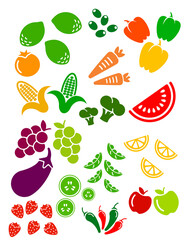 Various types of vegetables on a transparent background