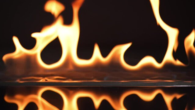 Fire flames on black background. Fire flames background for design.