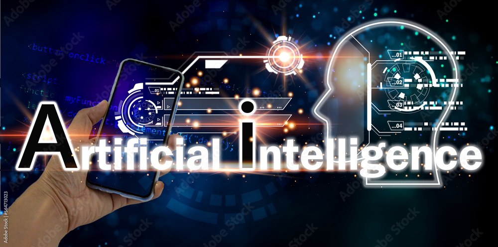 Poster technology development concept with artificial intelligence