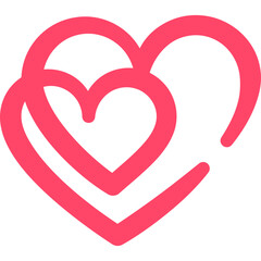 double hearts calligraphy symbol for decoration, website, web, mobile app, printing, banner, logo, poster design, etc.