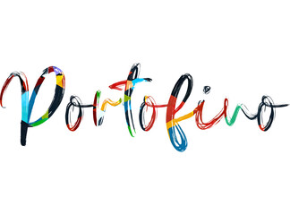 Portofino city typography, t-shirt graphics, vectors fashion style
