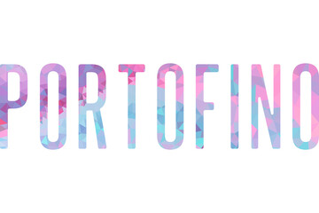 Portofino city typography, t-shirt graphics, vectors fashion style
