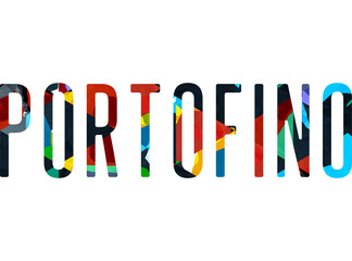 Portofino city typography, t-shirt graphics, vectors fashion style

