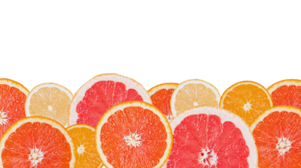 Border made of fresh citrus slices