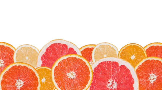 Border made of fresh citrus slices