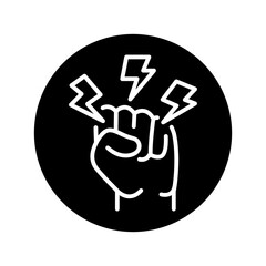 Aggression olor line icon. Pictogram for web page