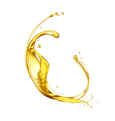 Splashes of oily liquid. Organic or motor oil isolated on white background