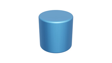 rounded blue cylinder isolated on white, png transparent