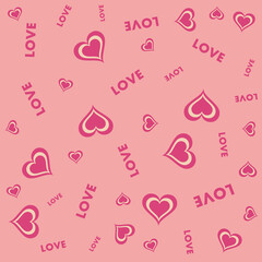Love and heart shapes pattern, love background , happy valentine's day 