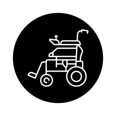 Manual wheelchair color line icon. Disability. Isolated vector element.